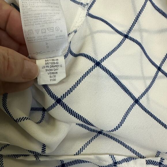 Banana Republic Sheer Windowpane Plaid Button-Down Blouse Size S - Picture 10 of 10